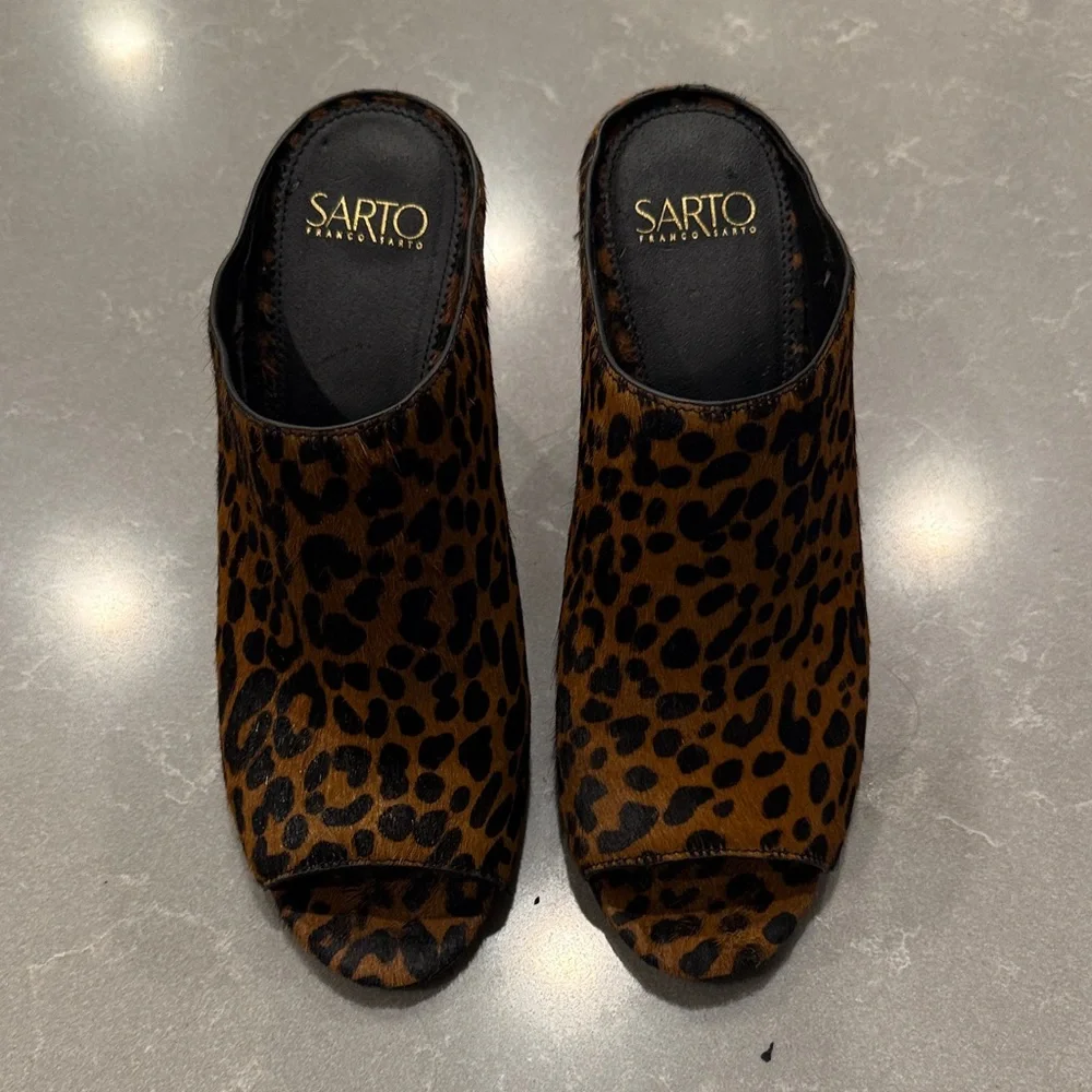 Franco Sarto Animal Print Mules Real Fur (cowhide) - Picture 6 of 9
